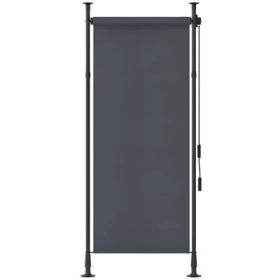 Abbildung von Outsunny Markise Senkrechtmarkise mit Sonnenschutz (Sichtschutz, 1 St., Balkonrollo) für Garten, Dunkelgrau