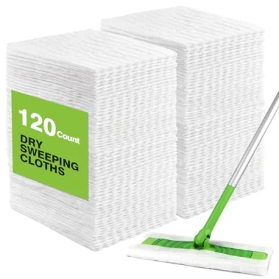 Abbildung von HOMEXCEL Trockene Kehrtücher, kompatibel mit Sweeper, Einweg Staubwedel, Nachfüllpads für Bodenwischen und Reinigung, 120 Stück