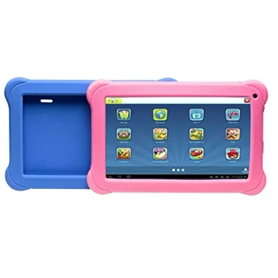 Abbildung von Denver Kinder Tablet (Quadcore Prozessor, 1 GB RAM, Android 8.1 GO Edition) Schwarz mit 2 farbigen Schutzhüllen