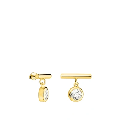 Abbildung von SOFIA MILANI Damen Ohrringe 925 Silber vergoldet/golden &amp; mit Zirkonia Steinen Stab Ohrhänger E2448