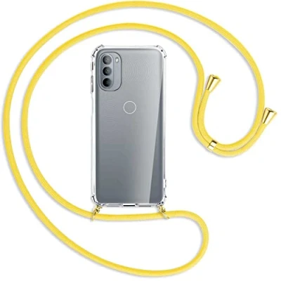 Abbildung von mtb more energy® Handykette kompatibel mit Motorola Moto G31, G41 (6.4&#039;&#039;) Banana Gelb/Gold Smartphone Hülle zum Umhängen Anti Shock Full TPU Case