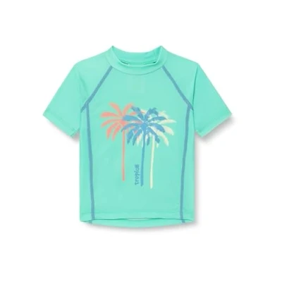Abbildung von Playshoes Unisex Kinder UV Schutz Bade Shirt Schwimmshirt Badebekleidung, Palmen Mint, 158/164