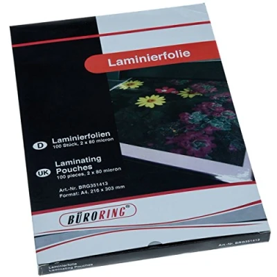 Abbildung von Büroring Laminiertaschen A4 80my VE=100 Stück