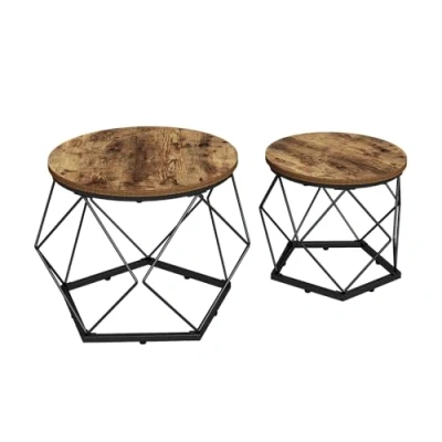 Abbildung von Vicco Couchtisch Set Fyrk, Eiche rustikal, 50 x cm 2 Teile