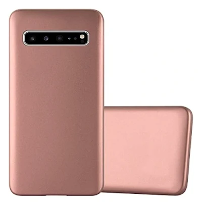 Abbildung von Cadorabo Hülle kompatibel mit Samsung Galaxy S10 5G Schutzhülle TPU Silikon Case Metallic Design Slim Kratzfest Weiche Gummi Rundumschutz für in Rosa