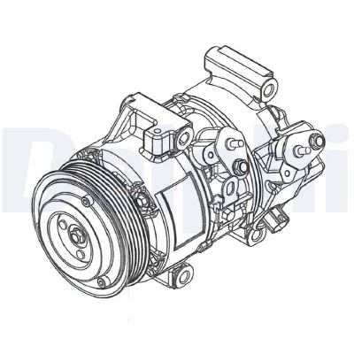 Abbildung von DELPHI CS20495 Kompressor 5VS12 PAG 46 mit Kompressoröl TOYOTA: Corolla Verso