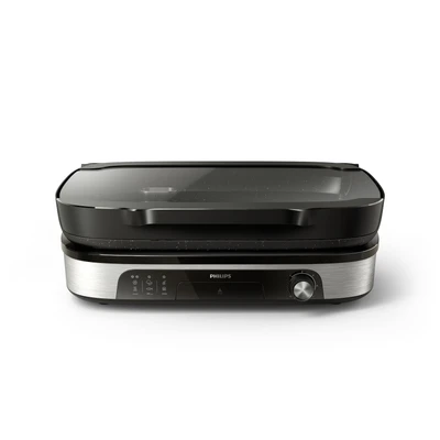 Abbildung von Philips Tischgrill HD6212/90 5000 Series, Smoker und Aromainfusor, 2400 W, mit einstellbarer Temperatur u. Grillfläche von 1250 cm²