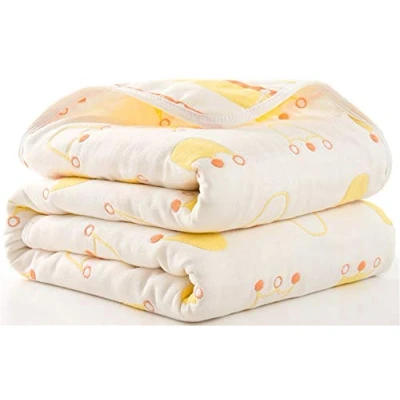Abbildung von Hayisugal Kinder Decke 6 lagig Babydecke aus 100% Baumwolle kuschelige Baumwolldecke Ideal als Kinderwagendecke, Erstlingsdecke, Bettdecke oder Kuscheldecke, Gold Krone, 110x110cm