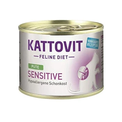 Abbildung von KATTOVIT Sensitive Nassfutter für Katzen Diät Katzenfutter als Alleinfuttermittel. Gluten &amp; getreidefreies in der Dose. Hypoallergen, ausgewachsene 12 x 1