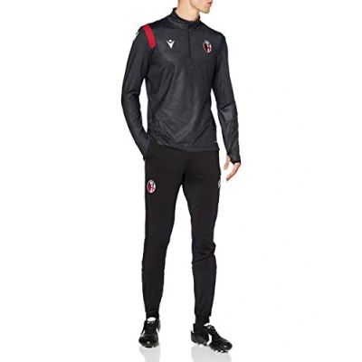 Abbildung von Macron Bfc M20 Staff Training 1/4 Zip Trainingsanzug Nerm/Ros/NAV Ml SR, offizielles Bologna FC 2020/21 Herren, Schwarz, S