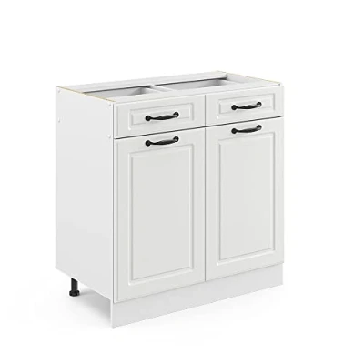 Abbildung von Vicco Unterschrank R Line, Weiß Landhaus/Weiß, 80 cm ohne Arbeitsplatte