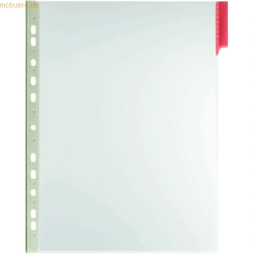 Abbildung von 5 x Durable Sichttafel A4 mit angeschweißten Taben rot
