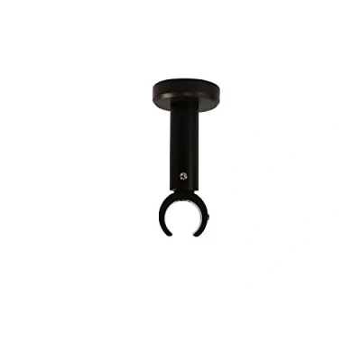 Abbildung von iso design Deckenträger für Gardinenstangen mit 20 mm Durchmesser Schwarz Variabler Deckenabstand