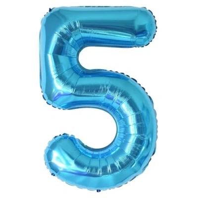 Abbildung von Geburtstag zahlen luftballon 5 jahre Blau Folienballon XXL Riesen in 40&quot; 101cm Geburtstagsdeko Ballon Zahl Deko zum .Fliegt mit Helium