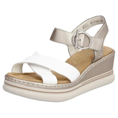 Abbildung von Rieker Keilsandalette, Sandale, Plateausandalette, Sommerschuh mit Klettverschluss