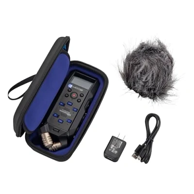 Abbildung von Zoom APH 6e (EU Version) Zubebör Paket für den H6essential Handy Recorder, WSU 1 Windschutz, AD 17 Netzadapter, Gepolstertes Etui, USB C Kabel