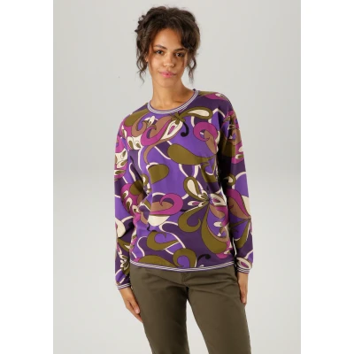 Abbildung von Aniston CASUAL Sweatshirt, mit extravaganten, grafischen Druck NEUE KOLLEKTION