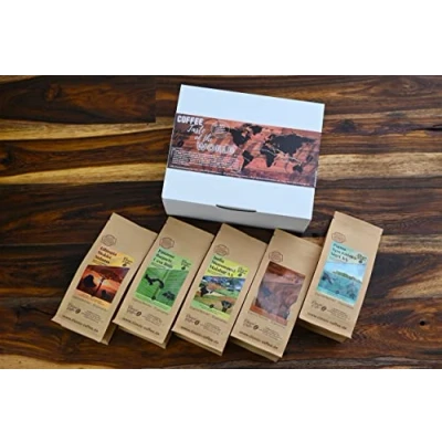 Abbildung von Classic Caffee Premium Kaffee Weltreise Probierset 5x200g Geschenkset aus aller Welt Kaffeeliebhaber Geschenk 100% Arabica mittlere Röstung (Gemahlen)