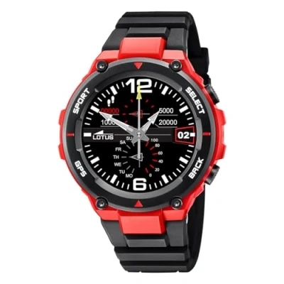 Abbildung von Lotus Herren Smartwatch Uhr Schwarz/Rot, Silikon Armband, Durchmesser: 50.8 mm, Wasserdichtigkeit: IP68, 50024/1
