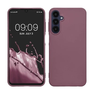 Abbildung von kwmobile Case kompatibel mit Samsung Galaxy A25 Hülle Schutzhülle aus Silikon metallisch schimmernd Handyhülle Metallic Lavendel
