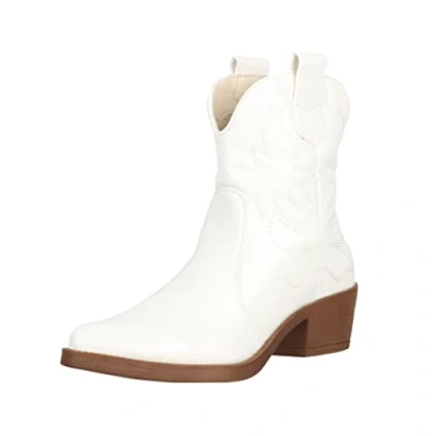 Abbildung von Elara Cowboy/Bikerstiefelette, Damen, Größe: 40, Weiß Schuhe