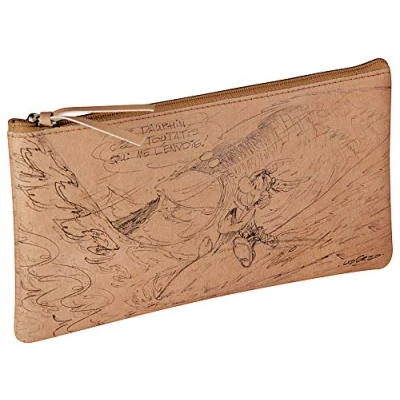 Abbildung von Clairefontaine 813018C Flaches Schlampermäppchen mit Skizzen aus PU 11x22 cm &#039;&#039;Toutatis&quot;, Kraft Beige, 1 Stück