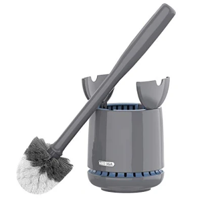 Abbildung von MR.SIGA Toilettenbürste WC Bürste und Halter mit schnell trocken Behälter festem Griff, Premium Klobürste für Badezimmer, Grau