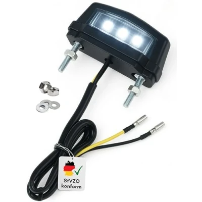 Abbildung von Binego Kennzeichenhalter Motorrad LED Kennzeichenbeleuchtung E Geprüft Nummernschildbeleuchtung, (1 St), Technologie