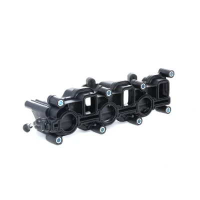 Abbildung von VAICO V10 3948 Ansaugbrücke links mit Hebel, Dichtung Anbauteilen, Schrauben EXPERT KITS + AUDI: A6 C6 Avant, Limousine, Q7