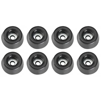 Abbildung von 8 Stück Gummifüße 20 x 9 mm Gummifuß schwarz mit Stahlscheibe Stahleinlage Adam Hall 4903