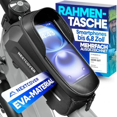 Abbildung von Nextcover® Rahmentasche Fahrrad mit Handytasche I Touchscreen Fahrradtasche Rahmen Wasserdicht, Oberrohrtasche Bikepacking Ideal für E Bike, MTB, Gravelbike, Rennrad