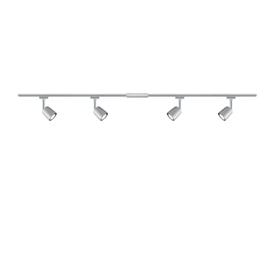 Abbildung von Paulmann 96897 URail Schienensystem Set Cover max. 4x10 Watt Lichtschiene Chrom matt, Deckenlampe Metall, Kunststoff Deckenschiene GU10