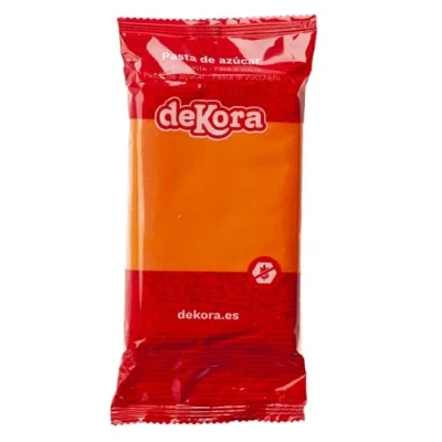 Abbildung von Dekora Kuchendeko Fondant Orange Tortenfondant Zuckerpaste für Torten und Cupcakes Rollfondant die Herstellung aller Arten von Dekorationen Einfaches Formen 250 g