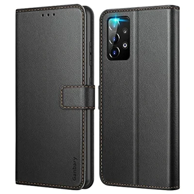 Abbildung von Ganbary Handyhülle für Samsung Galaxy A52 (4G / 5G) A52s 5G Hülle, Premium Leder Tasche Flipcase [Kartenschlitzen] [Magnetverschluss] [Standfunktion] kompatibel mit Schutzhülle, Schwarz