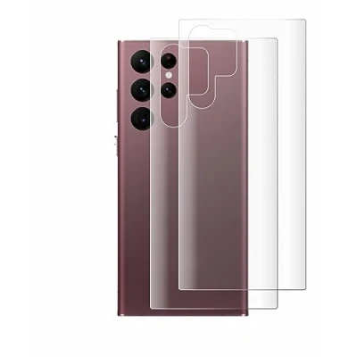 Abbildung von BROTECT 2 Stück Full Cover Schutzfolie für Samsung Galaxy S22 Ultra 5G (Rückseite) Screen Displayschutz Folie [3D Curved, Kristall Klar]