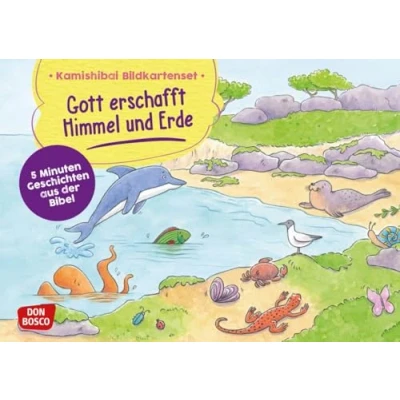 Abbildung von Gott erschafft Himmel und Erde. Kamishibai Bildkartenset.: Bildkartenset. 5 Minuten Geschichten aus der Bibel. Die Schöpfungsgeschichte für ... in KITA, Grundschule &amp; Gemeinde