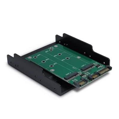 Abbildung von Inter Tech 88885372 AC Adapter KT005B, 2xSATA zu 2xM.2 SATA, 3,5&quot; Tray