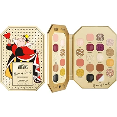 Abbildung von Catrice Disney Villains Queen of Hearts Eyeshadow Palette, Lidschatten, Nr. 030, Mehrfarbig, 18 Farben, langanhaltend, vegan, ohne Mikroplastikpartikel, Nanopartikel frei, ölfrei, 1er Pack (18g)