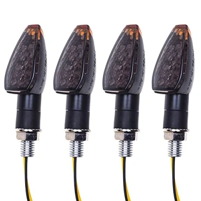 Abbildung von SFONIA 4 Stück Motorrad Blinker Licht, 12V 14LED Blinkerleuchten, E Geprüft Licht Wasserdicht Universal Scooter Quad Cruiser Off Road (Rauch)