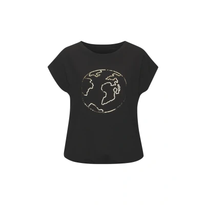 Abbildung von Vivance Rundhals Tshirt print, Damen, Größe: 32/34, Schwarz