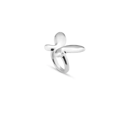 Abbildung von Ring UNOde50 aus Sterlingsilber Metalllegierung mit großer Schmetterlingsform
