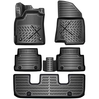 Abbildung von ELMASLINE 3D Gummimatten für VW Sharan II (2) Van 7 Sitzer (2010 2024) Zubehör Fußmatten