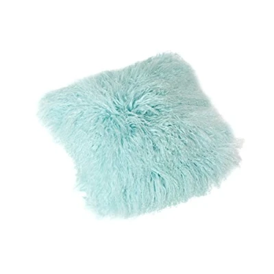 Abbildung von Reissner Lammfelle Tibet Lammfell Kissenbezug langflorig 40x40cm JAY06 Farbe hell blau