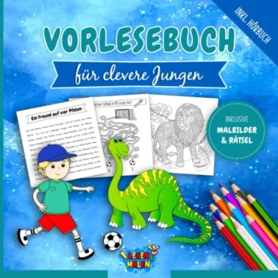 Abbildung von Vorlesebuch für clevere Jungen: Cooles Geschichtenbuch Jungs zum Vorlesen und Selberlesen inkl. Rätsel Malbilder