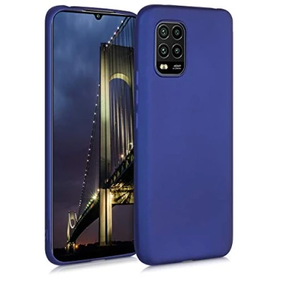 Abbildung von kwmobile Case kompatibel mit Xiaomi Mi 10 Lite (5G) Hülle Schutzhülle aus Silikon metallisch schimmernd Handyhülle Metallic Blau