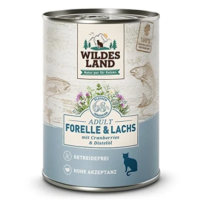 Abbildung von Wildes Land Adult Forelle &amp; Lachs 6 x 375 g Nassfutter Katzenfutter