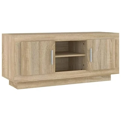 Abbildung von vidaXL TV Schrank Lowboard Möbel Tisch Board Sideboard Fernsehschrank Fernsehtisch HiFi Sonoma Eiche 102x35x45cm Holzwerkstoff