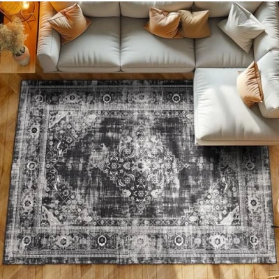 Abbildung von Designteppich Orientalisch Design, SIMPEX24, Läufer, Höhe: 7 mm, Waschbarer Teppich Orient Design Weicher Rutschfest Wohnzimmer