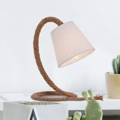 Abbildung von näve Tischleuchte Rope, ohne Leuchtmittel, Exkl. 1x E14 max. 40W,Fuß: Juteseil natur,Farbe Schirm: weiß