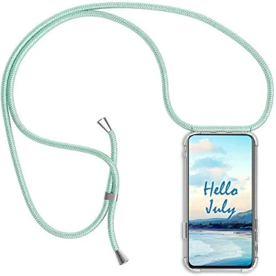 Abbildung von XTCASE Handykette kompatibel mit iPhone 12 / Pro Handyhülle, Smartphone Necklace Hülle Band Transparent Schutzhülle Stossfest Schnur Case zum Umhängen in Grün